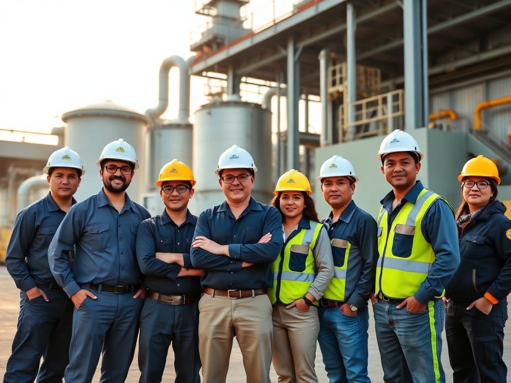Chin Ho operations team at the scheduled waste recovery plant
